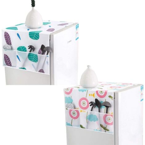 2Pcs Housse de Protection pour réfrigérateur, Couvercle Anti-poussière pour Machine à Laver,Housse de Machine à Laver,Housse de Protection de Machine à Laver avec Poches de Rangement (1/5)