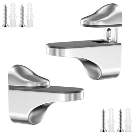 2 Pièces Supports de Serrage en Verre, Support de Verre Réglable, Support de Cloison en Verre, Support Etagere Verre en Alliage de Zinc, pour Verre de 3 à 18 mm (1/5)