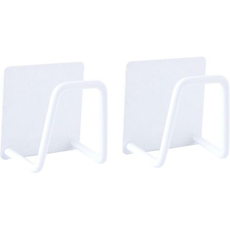 [JAMAIS UTILISÉ]Lot de 2 porte-éponges auto-adhésifs, pour la cuisine, montage sans perçage, en acier inoxydable, antirouille et étanche, blancs (1/5)