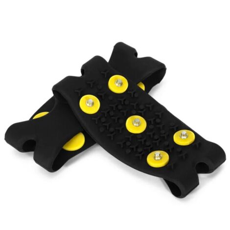 [JAMAIS UTILISÉ]1 Paire 5 Goujons Antiderapants Neige Glace Poignees Crampons De Traction Crampons Hiver Couvre-Chaussures De Peche Sur Glace, Noir (1/5)