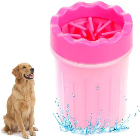 [JAMAIS UTILISÉ]Nettoyeur De Patte pour Chien, Portable Laveur De Patte De Chien, Upgrade Dog Paw Cleaner, Portable Laveur De Patte De Chien Brosse De Nettoyage pour Animal(Rose) (1/5)