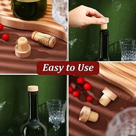 Gokelomg Lot de 2 bouchons en liège pour carafe à vin, carafes de rechange, 5,5 cm