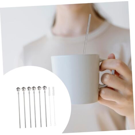 Lot De 8 Cuillères à Mélanger En Acier Inoxydable - 21,8 Cm - Parfaites Pour Café, Cocktails Et Thé Glacé - 8