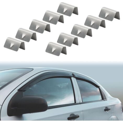 [JAMAIS UTILISÉ] Clips de Déflecteur de Pluie de Vent,Clips de Déflecteur de Vent,Clips de Déflecteur de Fenêtre, Universel Clips de Fixation pour Déflecteur D'air,Clips de Déflecteur de Vent en Acier (1/5)