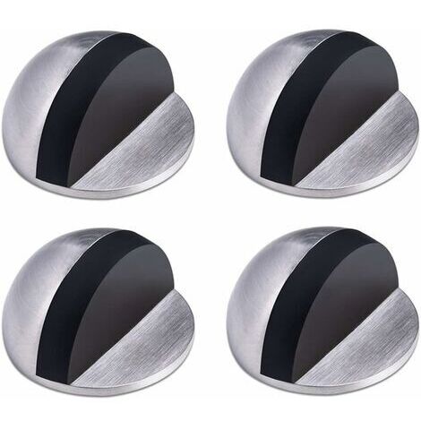 Butée de Porte,Arret de Porte en Acier Inoxydable,Butée de Porte Adhesive,Butoir Porte au Sol,Butée de Porte en Caoutchouc ,Demi Lune Bloc Porte, pour la Maison et le Bureau,4 Pièces (1/4)