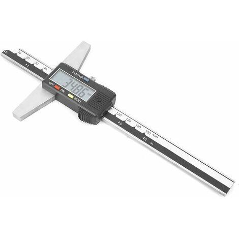 0-150 mm Jauge de profondeur numérique，Pied à coulisse numérique en acier inoxydable de haute précision de 0,01 mm avec système de mesure mm/pouce (1/4)