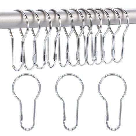 Lot de 40 anneaux de rideau de douche crochets de suspension pour le tri et l'organisation (1/4)