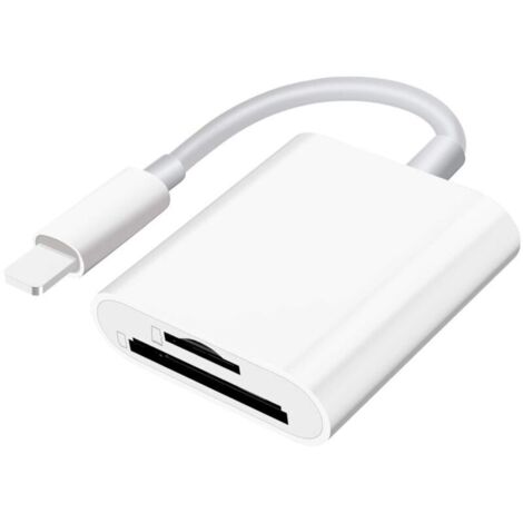 Lecteur de Carte SD/Micro SD pour Phone/Pad/Appareil Photo-Double Emplacement pour Carte SD et TF-Lecteur de Carte mémoire Portable (1/4)