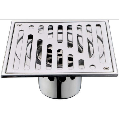 [JAMAIS UTILISÉ] Siphon de Sol en Acier Inoxydable Anti-Odeur carré de Salle de Bain déchets Gate Égouttoir de Douche avec Grande Calibre, 150 150mm (1/4)