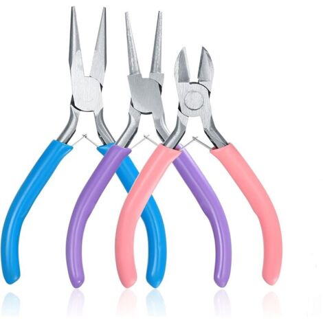 [JAMAIS UTILISÉ] 3 Pinces à Bijoux, Pince Trousse Outils de Fabrication de Bijoux, Pinces à Becs Aiguilles, Pinces à Bec Long, Pinces à Becs de Chaîne, Coupe-fil (1/4)