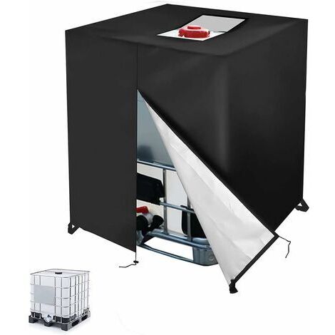 [JAMAIS UTILISÉ] Bache pour Cuve 1000L IBC, 210D Réservoir d'eau Couvercle, Anti-UV Anti-poussière Couverture Container Réservoir IBC,Bâche de Protection Cuve IBC avec Fermeture éclair(120 x 100 x 116 (1/4)