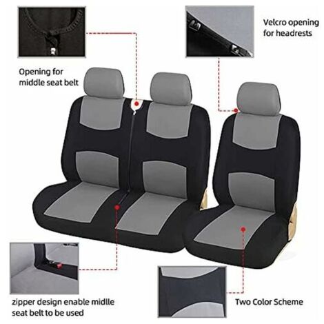 Lot De 2 Housse Siège Voiture Universelle Cuir Synthétique - Protection Avant Avec Airbag - Noir