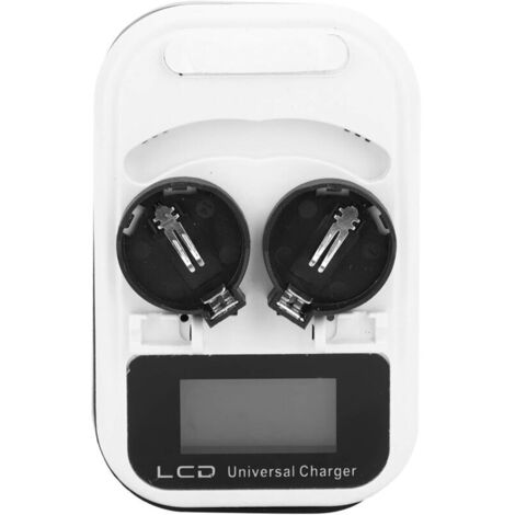 [JAMAIS UTILISÉ] Chargeur de Batterie au Lithium Bouton Rechargeable 1 pièces écran LCD Maximum 300MA Chargeur à Double Fente pour LIR2016 LIR2025 LIR2032 100-240V (1/4)