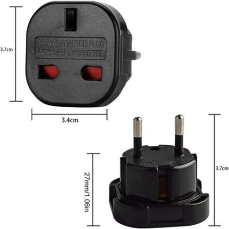 Adaptateur Prise USA Vers Europe - Compact, Blanc, Pour Voyage (France, Allemagne, Corée...), Charge Téléphone, Ordinateur