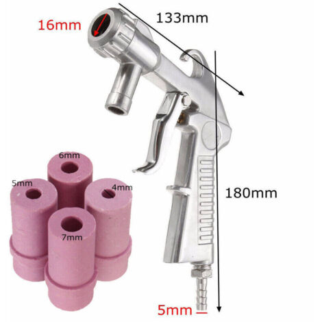 [JAMAIS UTILISÉ] Pistolet de sablage + 4 buses céramiques SBC 90-220-350 Pistolet de sablage à air comprimé 1pcs L&H (1/4)