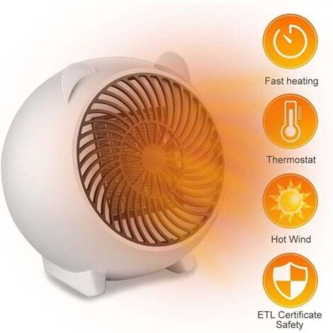 Mini radiateur soufflant, radiateur soufflant à économie d'énergie, radiateur électrique portable, radiateur électrique pour le bureau de la salle de bain (1/4)