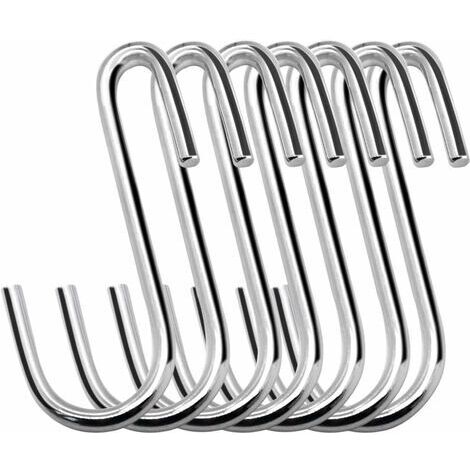 [JAMAIS UTILISÉ] Lot de 20 crochets de suspension en S robustes de 6 cm en forme de S pour cuisine, salle de bain, chambre à coucher et bureau (lot de 20, petits, argent) (1/4)
