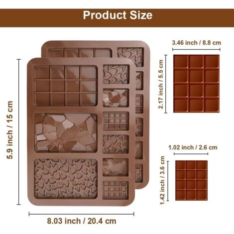 Moules à Tablettes De Chocolat En Silicone Alimentaire - Formes Puzzle, Cœur, Cabosse - Pour Truffes, Brownies, Desserts