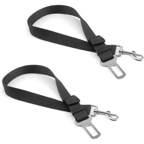 Pièces Ceinture De Sécurité pour Chien De Voiture, Harnais De Sécurité Chien Ajustable Voiture, Harnais Sécurité pour Chien avec Boucle, pour Toutes Les Races Chiens, Chats(Noir) (1/4)