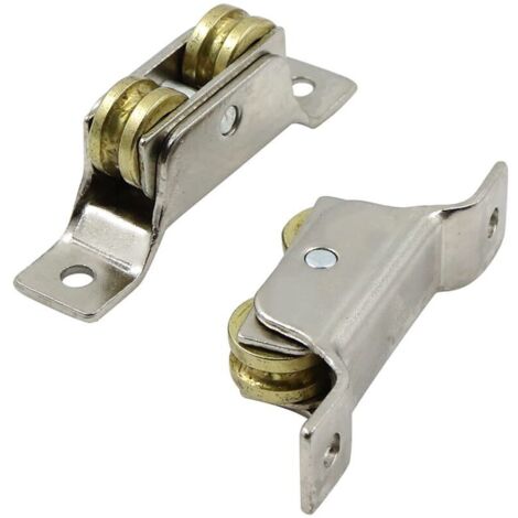Roues Porte Coulissante Deux Roues - Roulettes De Fer, Fixe Rouleau Portail Rainure Support Roue à Rainure En U, Roulant Pour Voie Porte Coulissante Rouleau Verre 2pcs (1/4)