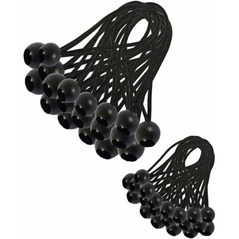 30 Pices Tendeur Elastique, Tendeur Bache, Sandow Elastique, Tendeur lastique pour Pavillon, Bche, Camping, Tente, Rideaux Harnais dExtension(200mm ), (1/4)