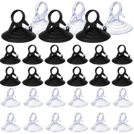 60 Pices Ventouse pare Soleil, 45mm Ventouse Sans Crochets Ventouse, PVC Ventouses Mini Ventouse Transparente et Noire Ventouse, Ventouse pour Vitre (1/4)