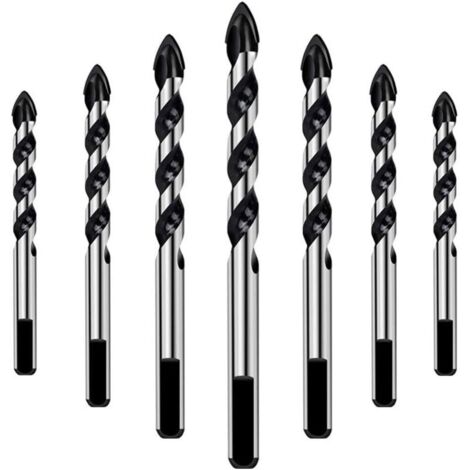 Jeu de 7 forets pour carrelage, verre, béton, pierre, brique, carrelage, céramique et miroirs (3mm 4mm 5mm 6mm 8mm 10mm 12mm)- (1/4)