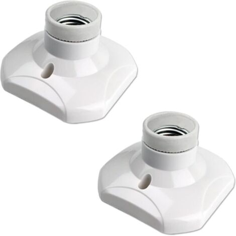Douille de Plafonnier E27 à Vis pour Lampe Murale Intérieur, AC 230V, Support pour Ampoule LED, Base Plastique pour Plafond de Garage Atelier, Lot de 2 (1/4)