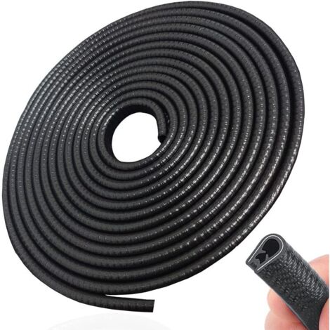 Protection de Bord de portière de Voiture Noire 10 m sans Colle en Caoutchouc en Forme de U pour la Plupart des Voitures (1/4)