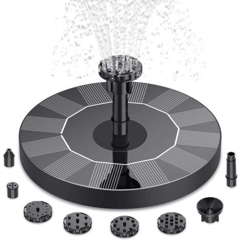 Fontaine Solaire Extrieur Flottante Pompe Solaire d\'tang 6 Buses, Fontaine Solaire pour Jardins, Bains d\'oiseaux, Etangs