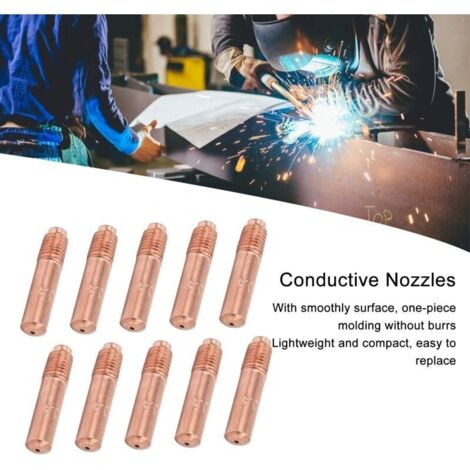 10 Pièces Buses de Soudage MIG 0.9mm Embouts de Contact de Soudage MIG