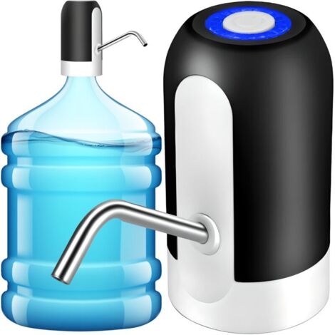Distributeur Eau, 5 V, 5 W, Alimentation USB 12,5 X 7 Cm, 1200 mAh, Potable Électrique Portable Commutateur De Bouteille d'eau Universelle De 5-20 L, Button on/Off, Blanc, Noir (1/4)