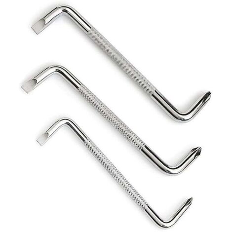 Lot de 3 tournevis décalés avec tournevis à tête plate et magnétique, de type Z avec tournevis cruciforme (1/4)