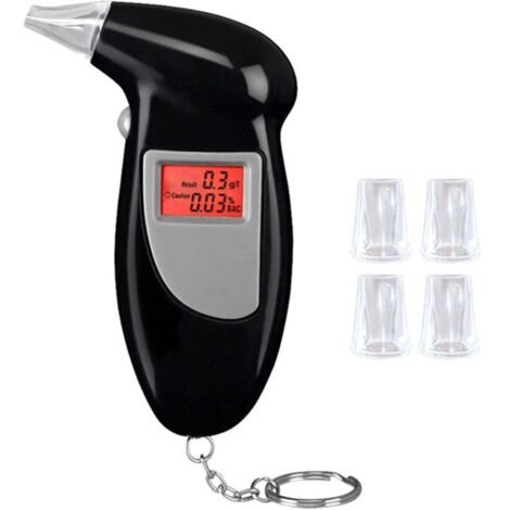 Ethylotest Electronique, Esteur d'alcool Professionnel, Alcootest Electronique avec 5 Embouts Buccaux et LCD D'Affichage, Capteur à Semi-conducteur Sensibilité (1/4)
