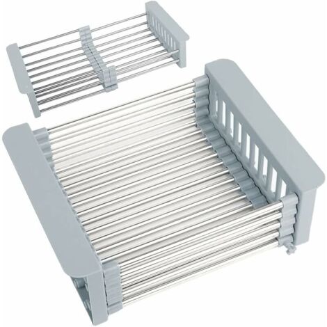 Égouttoir d'évier extensible en acier inoxydable – Panier de vidange télescopique 330-465mm – Drainage rapide pour vaisselle et légumes (1/4)