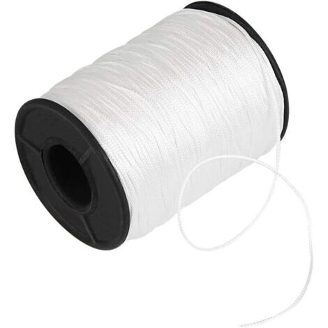 Corde d'ombrage tressée 150 m – Cordon blanc en polyéthylène 1 mm – Résistant à l'abrasion – Pour stores et artisanat