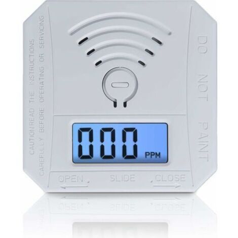 Détecteur de monoxyde de carbone, détecteur d'alarme de moniteur de gaz CO conforme aux normes UL 2034, capteur de CO avec affichage numérique LED pour la maison, le dépôt, alimenté par batterie (1/4)