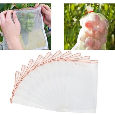 50 PCS Sac de Protection Fruit Sac Maille Contre Les Insectes Sac de Protection Plante avec Cordon de Serrage Sacs en Filet Anti-Insectes Sac à Insectes 2030cm pour Raisins, Pommes, Oiseaux (1/4)