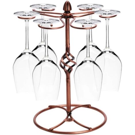 1pc Support pour verres à vin, support pour verres à pied avec supports de séchage pour verres à vin Peut contenir 6 verres à vin(Verres à vin non inclus). (1/4)