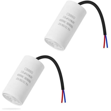 CBB60 16uf 50/60HZ condensateur de dmarrage, condensateur de moteur, condensateur de moteur, condensateur microfarad avec fil (1/4)