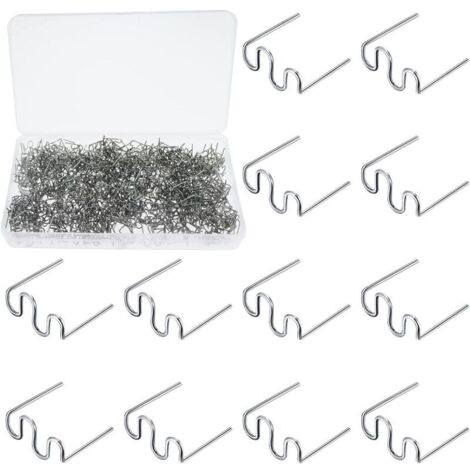 500 PCS Agrafes Chaudes Métal, 0.8mm Wave Style Soudure Plastique Agrafe pour Réparation de Pare-Chocs de Voiture, Soudage de Carrosserie, avec Boîte (1/4)