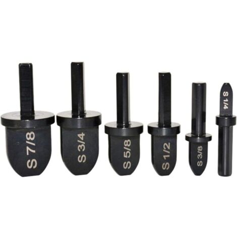Lot de 6 forets à sertir avec embouts 1/4" 3/8" 1/2" 5/8" 3/4" 7/8", extenseur de tuyau en cuivre pour tournevis, outil de sertissage multifonction pour tuyau en cuivre, roulement portable Acier (1/4)