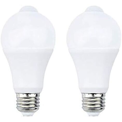12W E27 PIR Infrarouge Ampoule LED avec Détecteur de Mouvement ON/OFF Automatiquement A60 220V 700lm équivalent 70W Halogène pour Escalier Couloir Garage（Lot de 2,Blanc Chaud 2700k） (1/4)