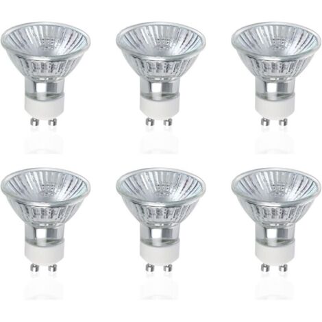 GU10 Ampoules Halogènes, Lot de 6 50W GU10 Spots Halogènes, AC 220V-240V, 700 Lumens, Angle de Faisceau 40°, 2800K Blanc Chaud, Dimmable (1/4)