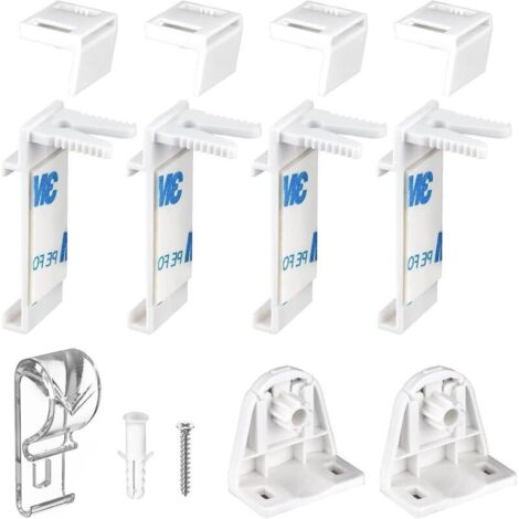 Support de serrage pour store enrouleur sans perçage – Fixation adhésive pour fenêtres PVC et bois – Lot de 10 supports – Installation facile (1/4)