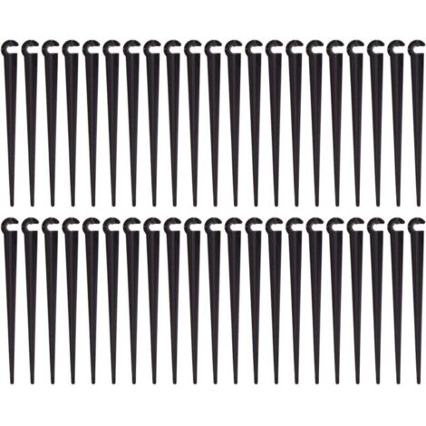 Piquets de support de tuyau d'irrigation Piquets de tuyau de support Outils de jardinage d'irrigation goutte à goutte en plastique,Convient pour tuyau d'irrigation en PVC de 47 mm , paquet de 100 (dia (1/4)