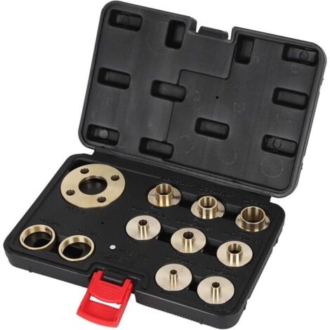Kit de Guide de Routeur, 11 Pièces Taille Impériale Kit de Guide de Modèle de Routeur en Laiton, avec Adaptateur pour écrou de Blocage avec étui (1/4)