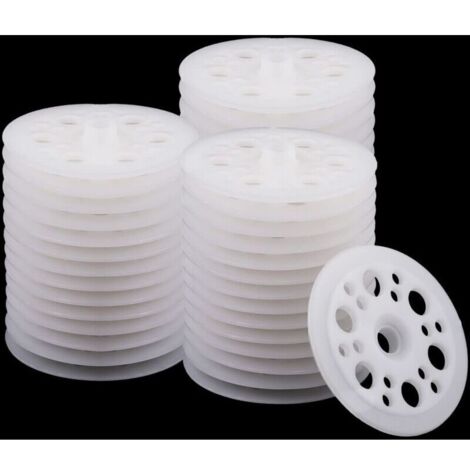 Lot de 100 rondelles plates en polypropylène 45mm – Résistantes aux chocs – Pour fixation panneaux isolants – Bonne isolation thermique - 100pcs (1/4)