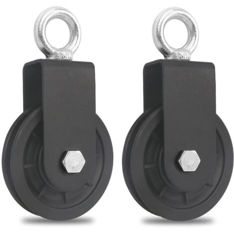 90 MM Poulie pour Cable, Poulie de Fitness, Accessoire de Bricolage Poulie de Levage pour Câble Métallique Corde, Charge 160 kg(2pièces)