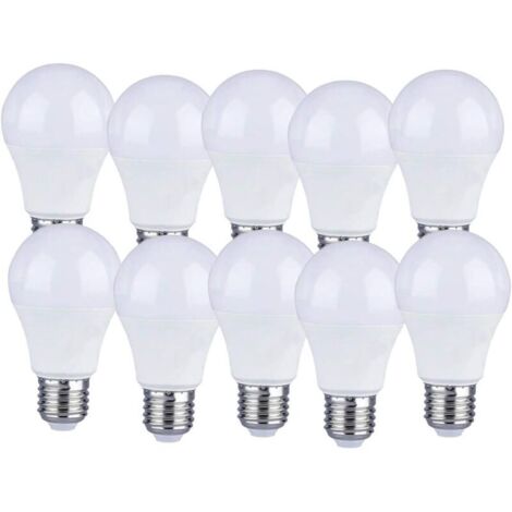 Lot de 10 Lot de 10 Ampoules LED E27 9W A60 - Lumière Blanche Chaud 4200K - 806 Lumen (1/4)
